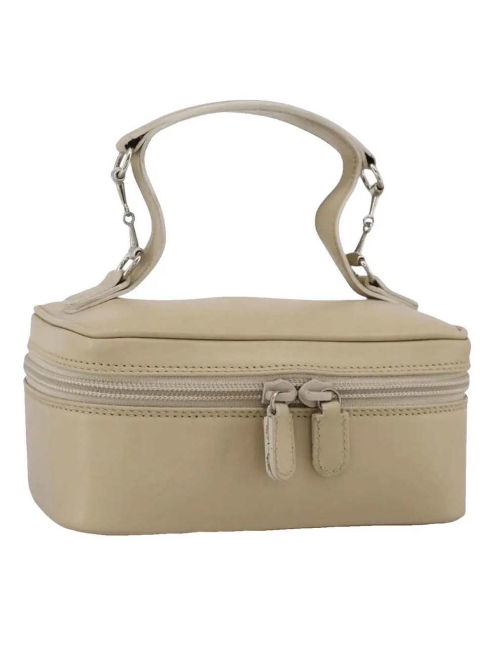 Beige Gucci Vanity Handbag/Cosmetic Case with Top Handle